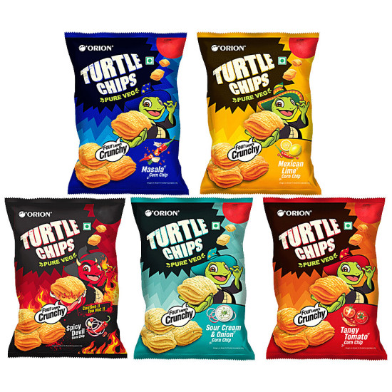 Orion Turtle Chips Assorted Corn Chips 350 g Orion Turtle Chips Assorted Corn Chips 350 g