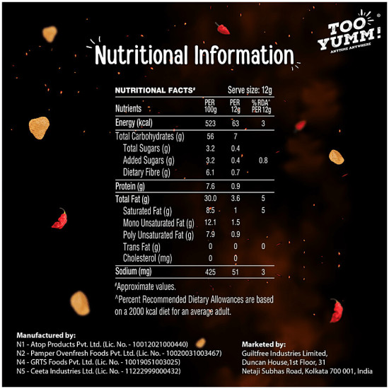 Too Yumm! Bhoot Potato Chips - Bhut Jolokia Chillies Flavour, Created With Naagin Hot Sauce 90 g