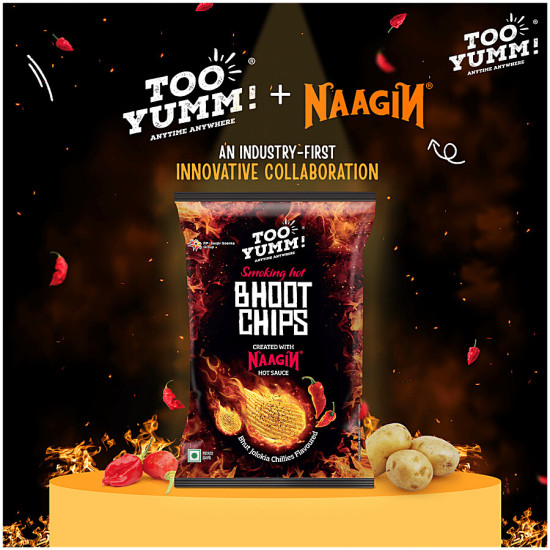 Too Yumm! Bhoot Potato Chips - Bhut Jolokia Chillies Flavour, Created With Naagin Hot Sauce 90 g