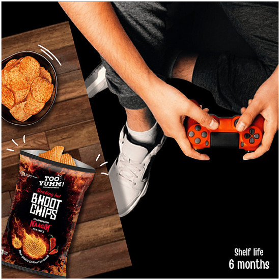 Too Yumm! Bhoot Potato Chips - Bhut Jolokia Chillies Flavour, Created With Naagin Hot Sauce 90 g