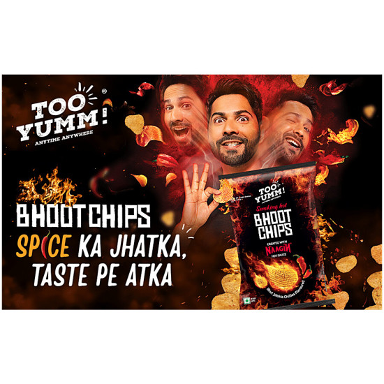 Too Yumm! Bhoot Potato Chips - Bhut Jolokia Chillies Flavour, Created With Naagin Hot Sauce 90 g