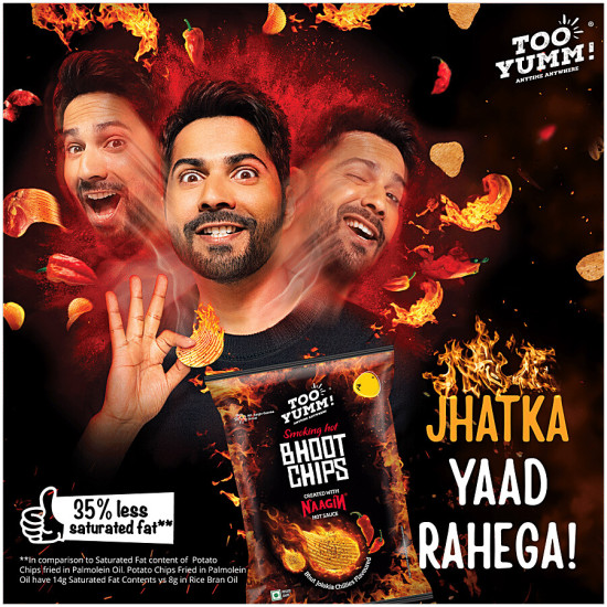 Too Yumm! Bhoot Potato Chips - Bhut Jolokia Chillies Flavour, Created With Naagin Hot Sauce 45 g