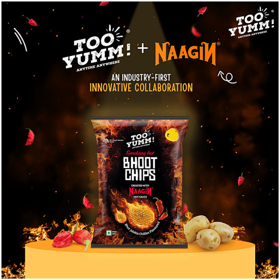 Too Yumm! Bhoot Potato Chips - Bhut Jolokia Chillies Flavour, Created With Naagin Hot Sauce 45 g