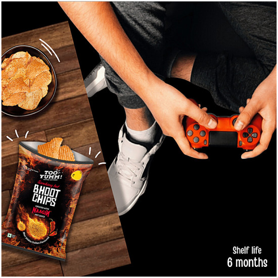 Too Yumm! Bhoot Potato Chips - Bhut Jolokia Chillies Flavour, Created With Naagin Hot Sauce 45 g