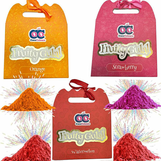 Coco colours Holi Fruity Gulal - Red, Pink & Orange 300 g