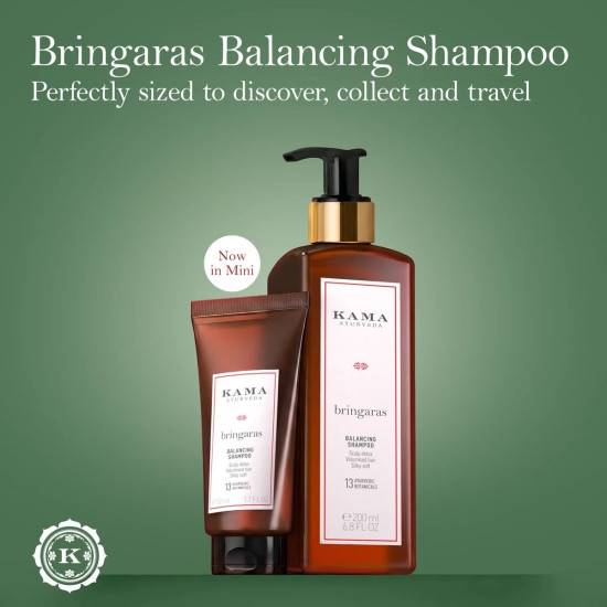 Kama Ayurveda Bringaras Balancing Shampoo, 50 ml - Natural Hair Volume Enhancer