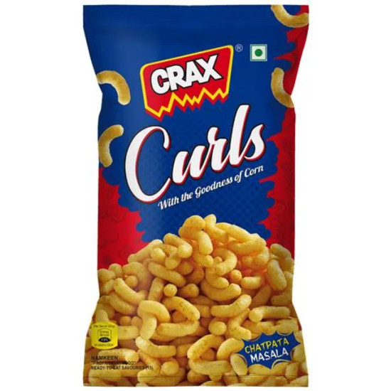 Crax Curls - Chatpata Masala, With The Goodness Of Corn, Yummy Snack, 58 g