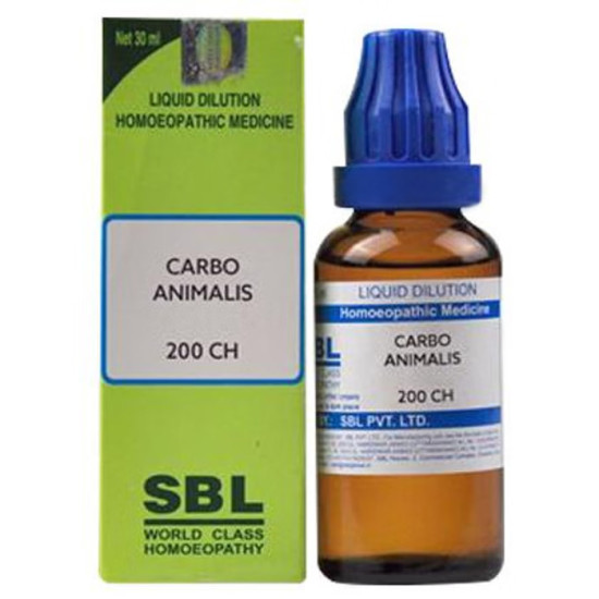SBL Carbo Animalis Dilution 200 CH 30ML | Natural Homeopathic Remedy for Throat, Hormonal & Glandular Issues