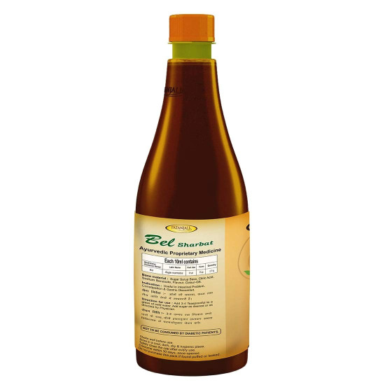 Patanjali Bel Sharbat – Ayurvedic Digestive Tonic with Fresh Bel Fruit | 750 ml