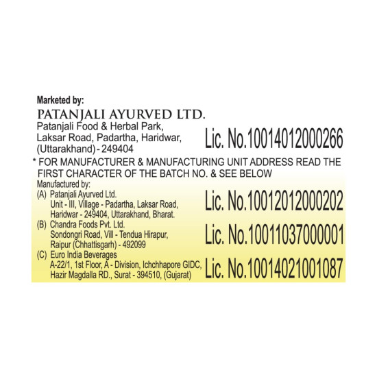 Patanjali Lemon Drink – Refreshing Fruit Beverage with Lemon Juice Concentrate | 500 ml