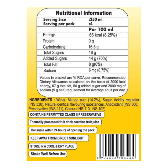 Patanjali Mango Drink – Made with Real Mango Pulp (Totapuri & Alphonso) | 1 Litre Bottle Patanjali Mango Drink – Made with Real Mango Pulp (Totapuri & Alphonso) | 1 Litre Bottle