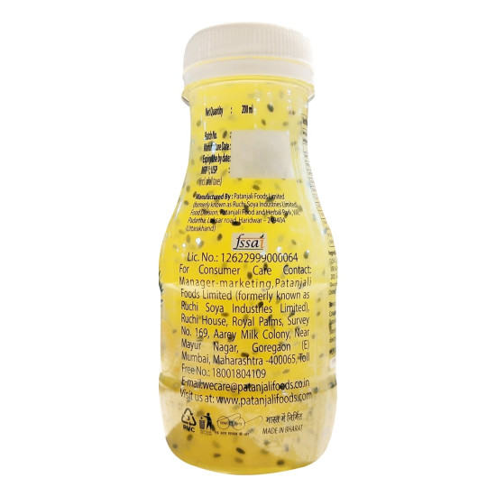 Pineapple Basil Drink – Refreshing Fruit Beverage with Basil Seeds | 200ml Bottle