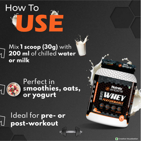 Patanjali Nutrela 100% Whey Performance – Malai Kulfi Flavor (1kg) | Ultra-Filtered Whey Protein Blend with Bio-Fermented Enzymes Patanjali Nutrela 100% Whey Performance – Malai Kulfi Flavor (1kg) | Ultra-Filtered Whey Protein Blend with Bio-Fermented Enzymes