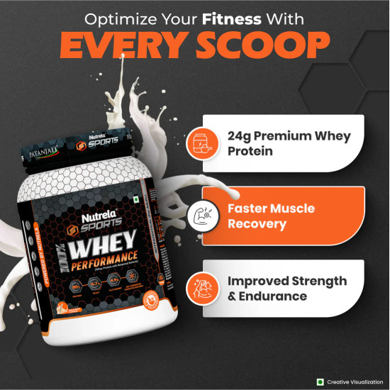 Patanjali Nutrela 100% Whey Performance – Malai Kulfi Flavor (1kg) | Ultra-Filtered Whey Protein Blend with Bio-Fermented Enzymes Patanjali Nutrela 100% Whey Performance – Malai Kulfi Flavor (1kg) | Ultra-Filtered Whey Protein Blend with Bio-Fermented Enzymes