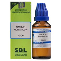 SBL Natrum Muriaticum Dilution 30 CH 30 ml Homeopathic Remedy for Anaemia, Headache, Digestive and Menstrual Disorders