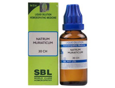 SBL Natrum Muriaticum Dilution 30 CH 30 ml Homeopathic Remedy for Anaemia, Headache, Digestive and Menstrual Disorders