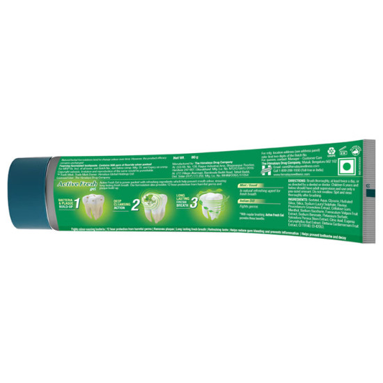 Himalaya Active Fresh Gel Saunf & Mint 80gm Herbal Toothpaste for Fresh Breath, Healthy Gums & Cavity Protection