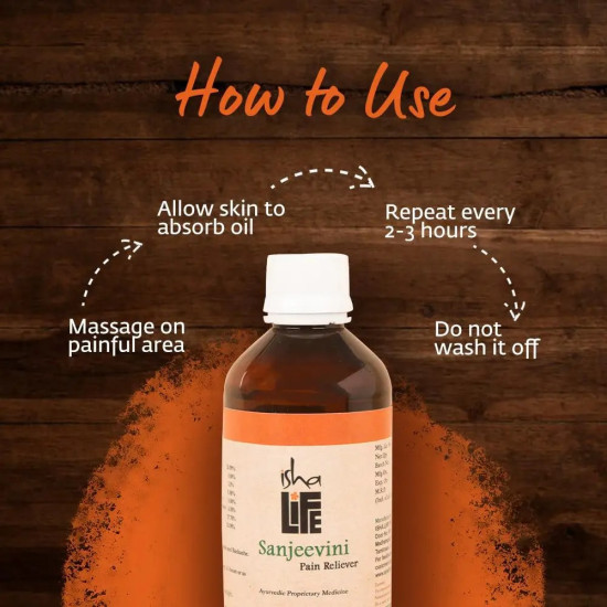 Isha Life Sanjeevini Pain Reliever Oil 100ml | 100% Natural Herbal Oil for Joint & Muscle Pain, Arthritis, Backache Relief