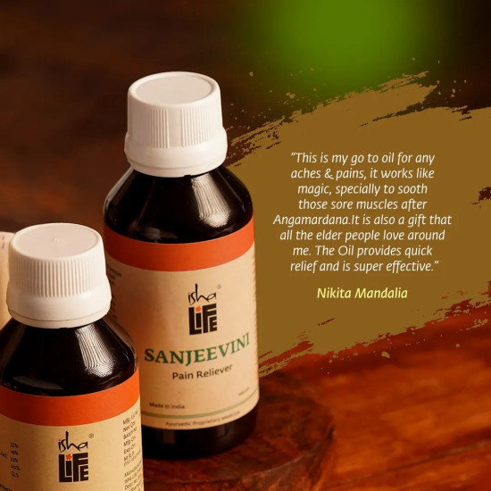 Isha Life Sanjeevini Pain Reliever Oil 100ml | 100% Natural Herbal Oil for Joint & Muscle Pain, Arthritis, Backache Relief