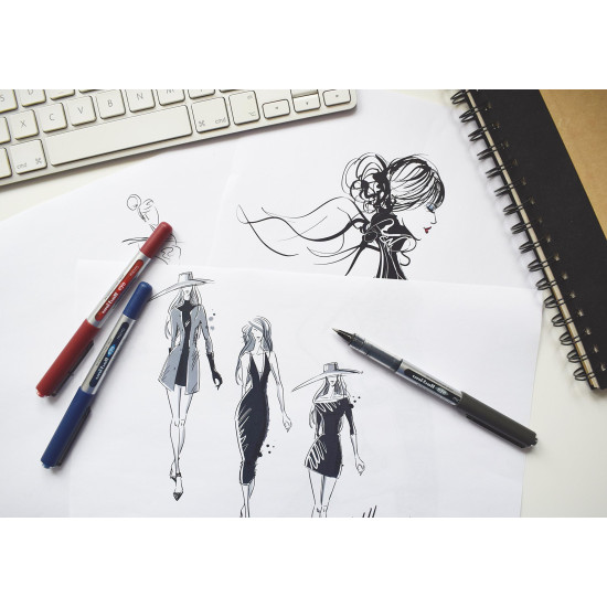 Uniball Eye UB-150 Roller Ball Pen Set - Pack of 12 (Blue)