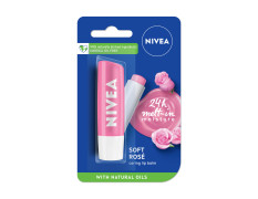 NIVEA Soft Rose Shine 4.8g Lip Balm|24 H Melt in Moisture Formula|Natural Oils|Glossy Finish