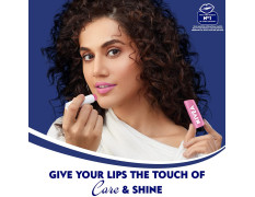 NIVEA Soft Rose Shine 4.8g Lip Balm|24 H Melt in Moisture Formula|Natural Oils|Glossy Finish