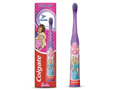 Colgate Barbie Toothbrush for kids, Battery Powered Electric Toothbrush, Age 3+, Kids toothbrush with Extra Soft Bristles and Slim Handle, Includes Replaceable Batteries