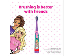 Colgate Barbie Toothbrush for kids, Battery Powered Electric Toothbrush, Age 3+, Kids toothbrush with Extra Soft Bristles and Slim Handle, Includes Replaceable Batteries
