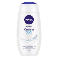NIVEA Crème Soft 250ml Body Wash| Shower Gel with Natural Almond Oil|Clean, Healthy & Moisturized Skin|Microplastic Free