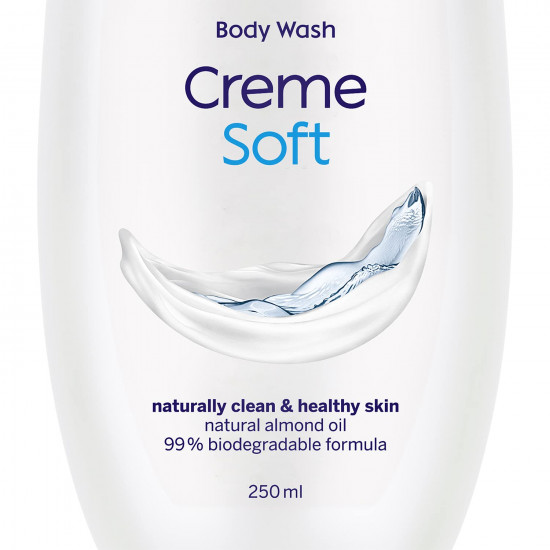 NIVEA Crème Soft 250ml Body Wash| Shower Gel with Natural Almond Oil|Clean, Healthy & Moisturized Skin|Microplastic Free