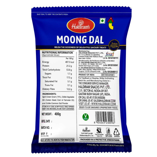 Haldiram's Namkeen - Moong Dal, 400 gram