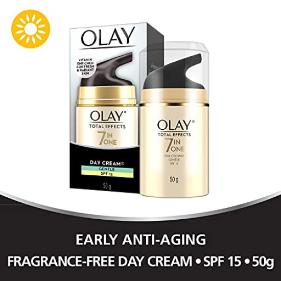 Olay Total Effects Anti Ageing Skin Cream (Moisturizer)| Fights 7 Signs of Ageing | With Niacinamide and Green Tea Extracts | Normal, Oily, Dry, Combination Skin | 50g (Gentle SPF 15) Olay Total Effects Anti Ageing Skin Cream (Moisturizer)| Fights 7 Signs of Ageing | With Niacinamide and Green Tea Extracts | Normal, Oily, Dry, Combination Skin | 50g (Gentle SPF 15)