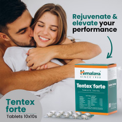 Himalaya Wellness | Tentex forte | Increases desire | Libido enhancer | Power of Ashvagandha and Shilajeet | Strip of 10 Tabs *10