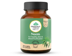 A TATA Product - Organic India Neem Blood Purifier - 60 Veg Capsules, Natural Blood Purifier, Plant-Based Anti-Bacterial, Anti-Viral, With Immunity Boosting Properties, GMP & NPOP Certified Organic