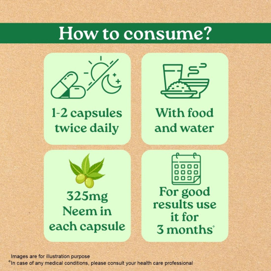 A TATA Product - Organic India Neem Blood Purifier - 60 Veg Capsules, Natural Blood Purifier, Plant-Based Anti-Bacterial, Anti-Viral, With Immunity Boosting Properties, GMP & NPOP Certified Organic