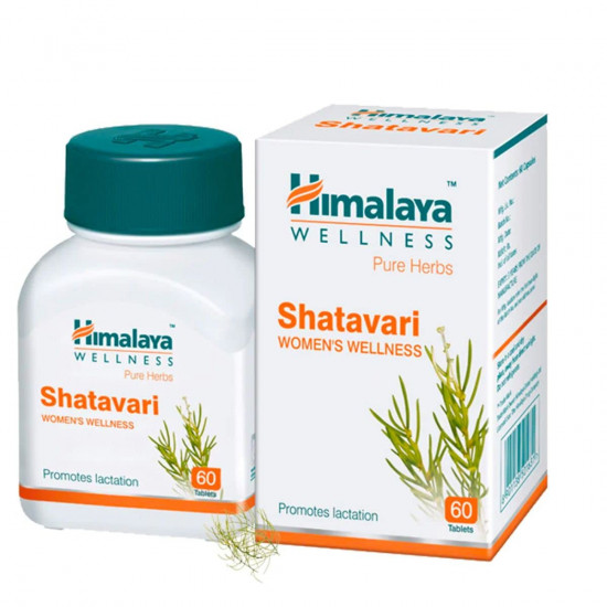 Himalaya Pure Herbs Shatavari Women's Wellness Tablets, Promotes lactation, White, 60 Count