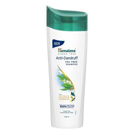 Himalaya Anti-Dandruff Tea Tree Shampoo, Removes up to 100% Dandruff, Soothes Scalp & Nourishes Hair, with Tea Tree oil and Aloe Vera, for men and women, 340ml