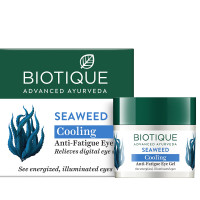 Biotique Bio Seaweed Revitalizing Anti Fatigue Eye Gel | Contains Wild Seaweed, Nutmeg, & Honey | Reduces Dark Circle and Puffiness | Suitable for All Skin Types | 15g