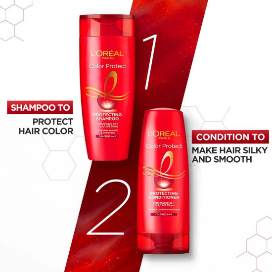 L'Oreal Paris Conditioner, Vibrant & Revived Colour, For Colour-treated Hair, Colour Protect, 180ml