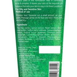 Jovees Herbal Tea Tree Oil Control Face Wash - Deep Cleansing for Oily and Sensitive Skin