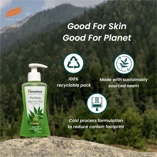 Himalaya Purifying Neem Face Wash|Clinically proven to fight against acne and pimples|Gently cleanses|100% naturally derived Neem|Works from 1st wash|For both men and women| 50 ml
