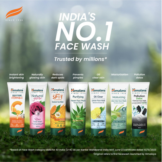 Himalaya Purifying Neem Face Wash|Clinically proven to fight against acne and pimples|Gently cleanses|100% naturally derived Neem|Works from 1st wash|For both men and women| 50 ml