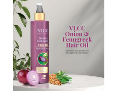 VLCC Onion & Fenugreek Hair Oil - 200ml | Deep Nourishing Hair Oil for Strengthening Hair Follicles. Thicker, Stronger, Frizz-Free Hair | Paraben Free | with Onion, Fenugreek, Almond & Black Seed