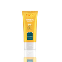 VLCC Mineral Sunscreen SPF 50 PA+++ - 50g | Ultra Lightweight, and Non-Comedogenic | Sun protection from UVA & UVB Rays | 100% Mineral based with Zinc Oxide.