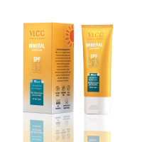 VLCC Mineral Sunscreen SPF 50 PA+++ - 50g | Ultra Lightweight, and Non-Comedogenic | Sun protection from UVA & UVB Rays | 100% Mineral based with Zinc Oxide.