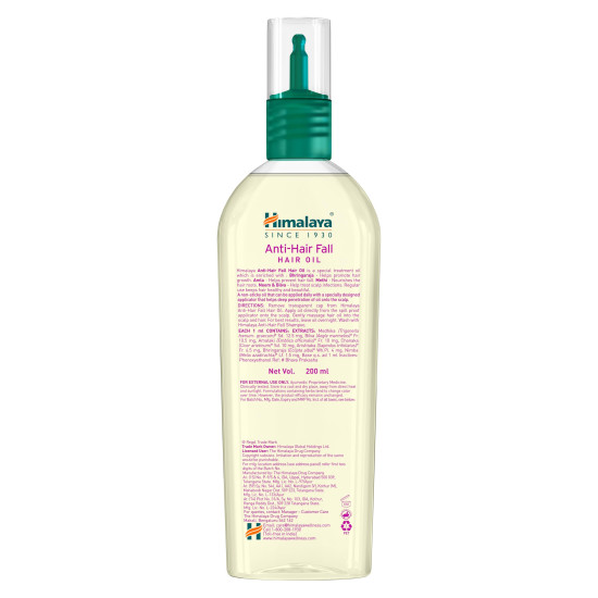 Himalaya Herbals Anti Hair Fall Hair Oil, Bhringaraja & Amla 200ml