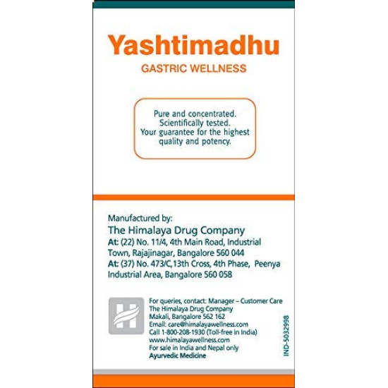 Himalaya Wellness Pure Herbs Yashtimadhu Gastric Wellness - Pack of 60 Tablet