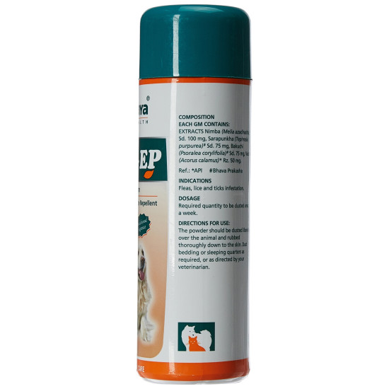 Himalaya Erina-EP Powder | 150 g | Tick & Flea Control for Dogs & Cats | With Neem & Eucalyptus for Skin Health & Hygiene