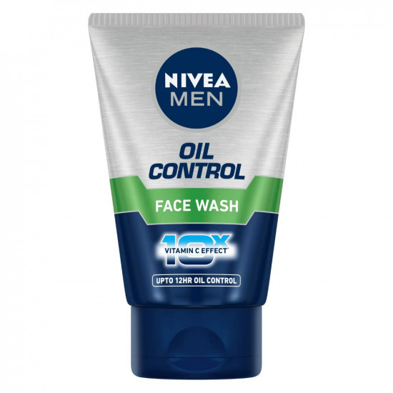 NIVEA MEN Oil Control Face Wash 100 g | With Magnolia Bark Extracts for 12 Hr Oil Control in Summer | 10 X Vitamin C Effect for Radiant Skin | For Oily Skin