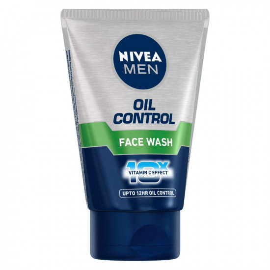 NIVEA MEN Oil Control Face Wash 100 g | With Magnolia Bark Extracts for 12 Hr Oil Control in Summer | 10 X Vitamin C Effect for Radiant Skin | For Oily Skin